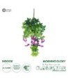 GloboStar® Artificial Garden MORNING GLORY HANGING BRANCH 20238 Τεχνητό Διακοσμητικό Κρεμαστό Φυτό Ιπομέα - Πρωϊνή Χαρά Υ60cm